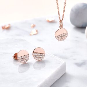Rose Gold Diamonte Earrrings Inscripture - Personalised Jewellery