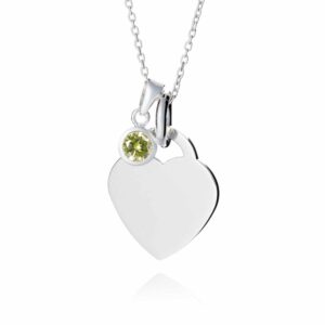 Sterling Silver Peridot August Birthstone Necklace - Inscripture - Birthstone Jewellery