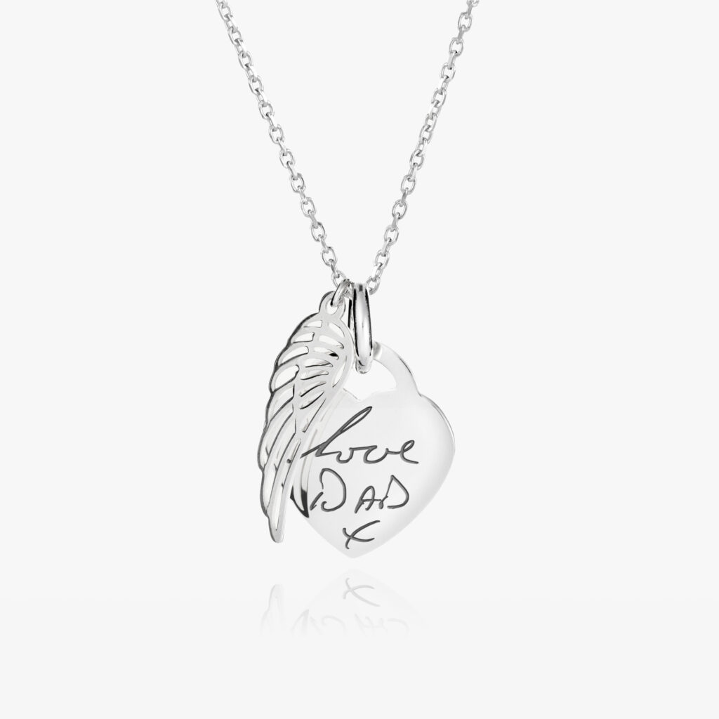 Angel Handwriting Necklace - Inscripture - Handwriting Necklace - Memorial Jewellery