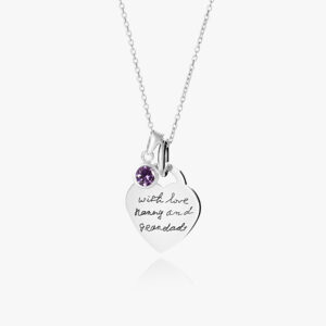 Handwriting Birthstone Necklace - Handwriting Jewellery - Birthstone Jewellery