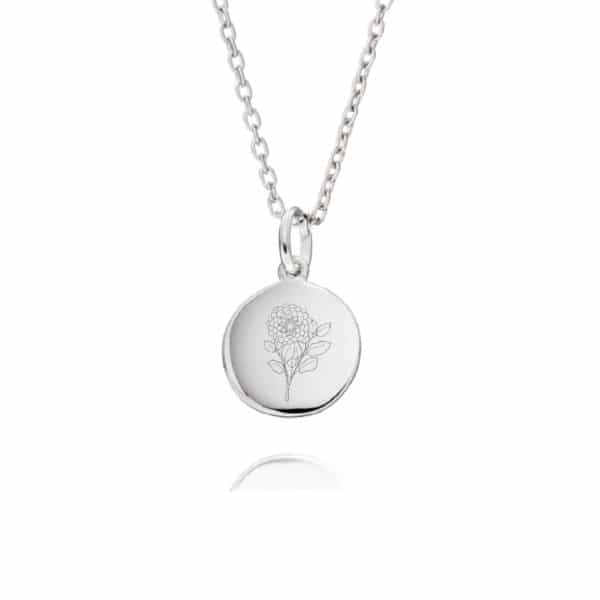 January Sterling Silver Birth Flower Necklace - Inscripture - personalised jewellery - personalised necklace - little keepsake