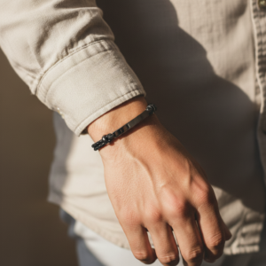 Handwriting Leather Mens Bar Bracelet - Inscripture - Handwriting Jewellery - Memorial Jewellery