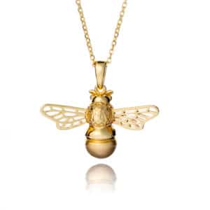 Gold Bumble Bee Necklace - Inscripture - Personalised Jewellery