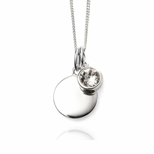 Personalised April Birthstone Pendant Necklace - Inscripture - Birthstone Jewellery