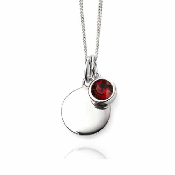 Personalised January Birthstone Pendant Necklace - Inscripture - Personalised Jewellery