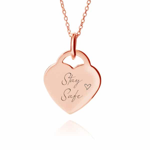 Personalised Rose Gold Heart Necklace - Inscripture - Personalised Jewellery