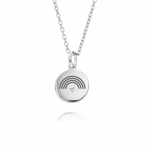 Sterling Silver Rainbow Necklace - Inscripture - Mantra Jewellery