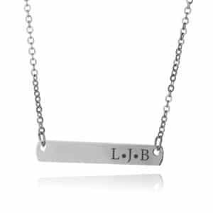 Silver Initial Bar Necklace - Inscripture - Initial Jewellery
