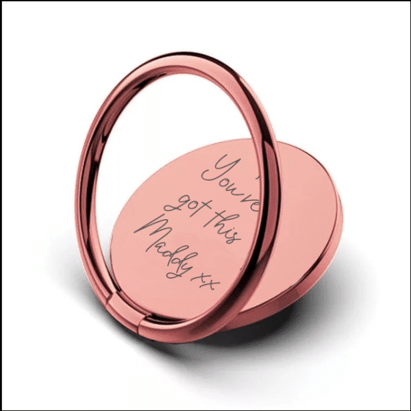Handwriting Rose GoldPhone Ring - Inscripture - Mobile Accessories
