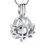 Inscripture - Silver Lotus Caged Ashes Necklace