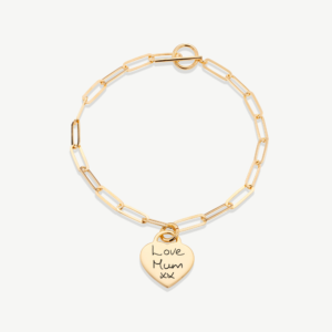 Gold Oval T-Bar Handwriting Bracelet - Inscripture - Handwriting Jewellery