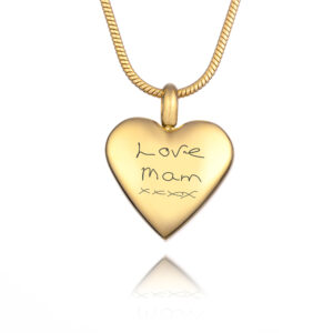Handwriting Gold Urn Necklace - Handwriting Jewellery - Memorial Jewellery - Inscripture - Ashes Jewellery