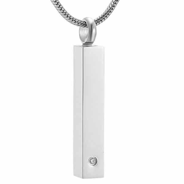 Silver Bar Urn Ashes Necklace - Inscripture - Ashes Jewellery