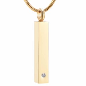 Gold Bar Urn Ashes Necklace - Inscripture - Ashes Jewellery - Memorial Jewellery