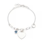 Silver Heart BirthStone Bracelet
