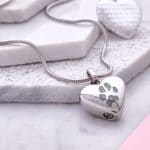 Inscripture - Silver Paw Print Ashes Necklace