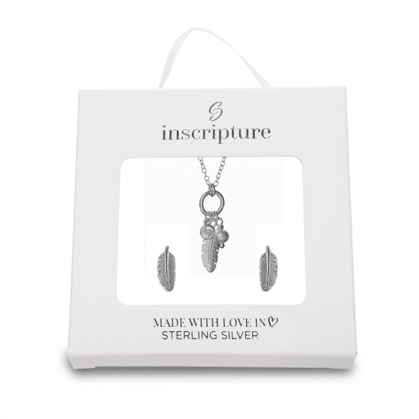 Feather Necklace Gift Set - Inscripture - Memorial Jewellery