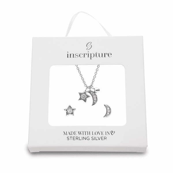 Star and Moon Necklace Gift Set - Inscripture - Personalised Jewellery