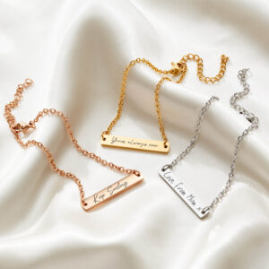 Silver Bar Handwriting jewellery - Inscripture - Memorial Jewellery