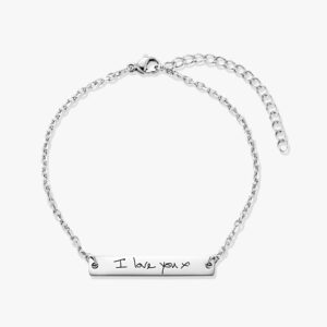 Silver Bar Handwriting Bracelet- Inscripture - Memorial Jewellery