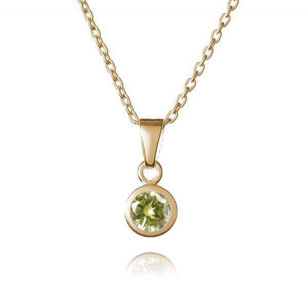 Gold August Birthstone Necklace - Inscripture - Personalised Jewellery