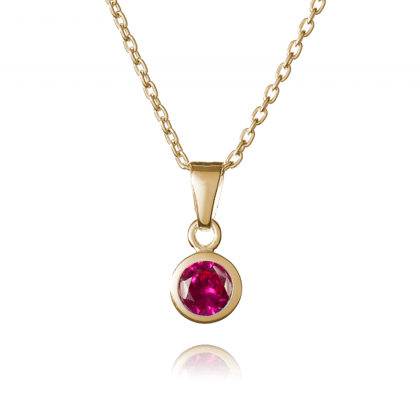 Gold July Birthstone Necklace - Inscripture