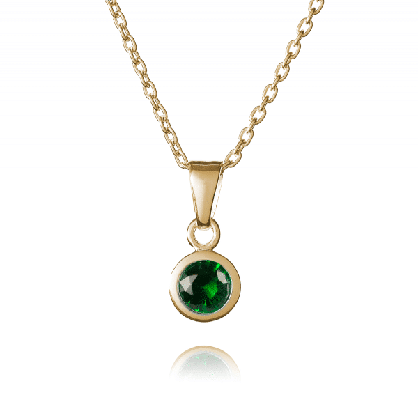 Gold May Birthstone Necklace - Inscripture