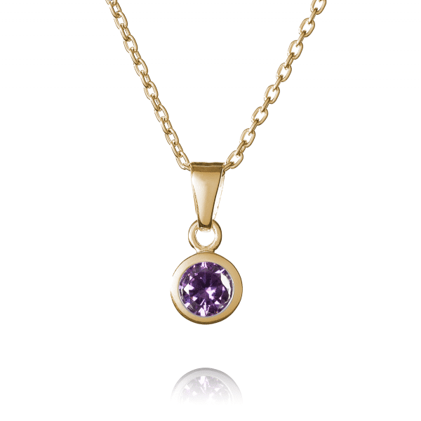 Gold February Birthstone Necklace - Inscripture