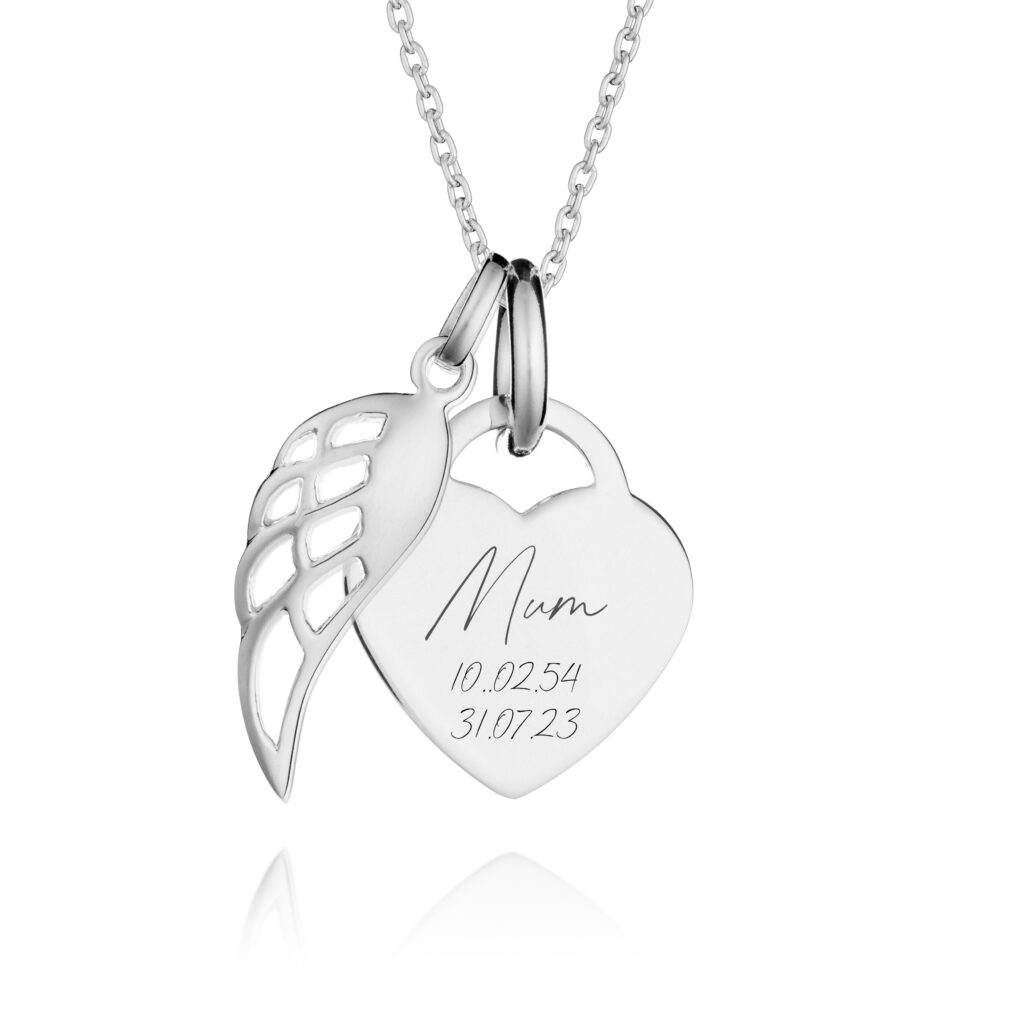 Small Angel Wing Memorial Necklace - Memorial Jewellery