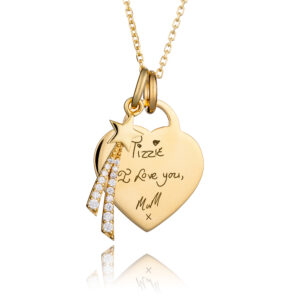 Gold Shooting Star Handwriting Necklace - Handwriting Jewellery - Memorial Jewellery