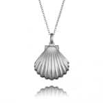 Silver Clam Shell Necklace - Inscripture