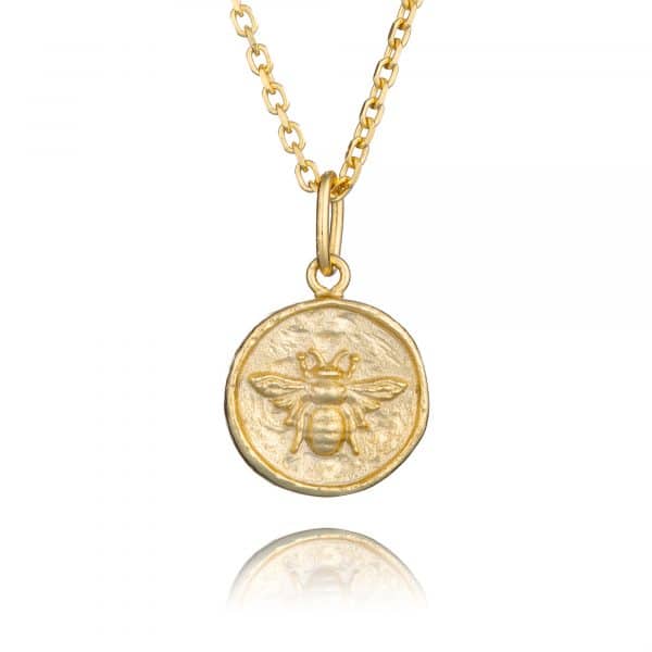 Gold Bee Pendant Necklace - Inscripture