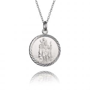Sterling Silver St Christopher Necklace - Inscripture