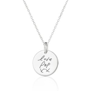 Silver Disc Handwriting Necklace - Handwriting Jewellery