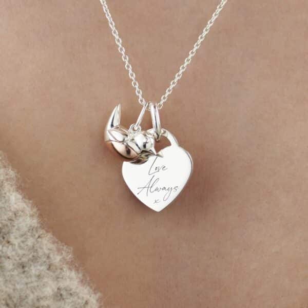Sterling Silver Robin Handwriting Necklace - Inscripture - Memorial Jewellery
