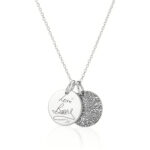 Silver Double Disc Handwriting Necklace
