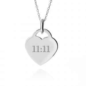 11:11 Heart Necklace - Manifesting - Inscripture
