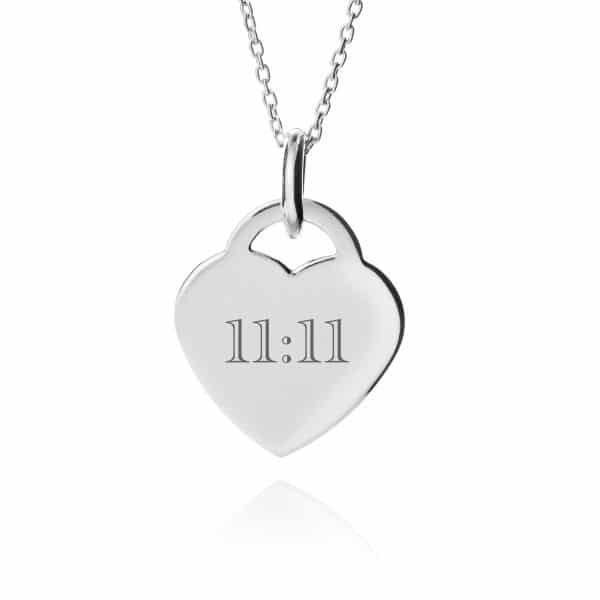 11:11 Heart Necklace - Manifesting - Inscripture
