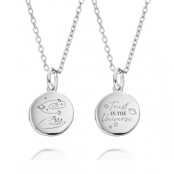 Trust in the universe necklace - Inscripture