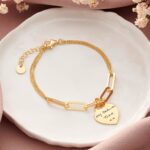 Gold Heart Link Bracelet