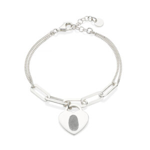 Silver Link Fingerprint Bracelet - Fingerprint Jewellery - Memorial Jewellery - Inscripture