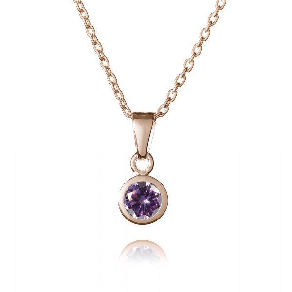Rose Gold June Birthstone Necklace - Birthstone Jewellery - Inscripture