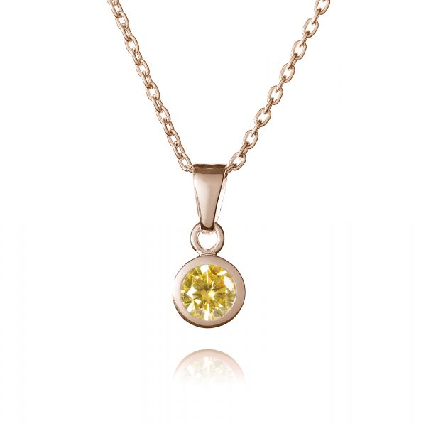 Rose Gold November Birthstone Necklace - Birthstone Jewellery - Inscripture