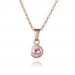 Rose Gold October Birthstone Necklace - Birthstone Jewellery - Inscripture