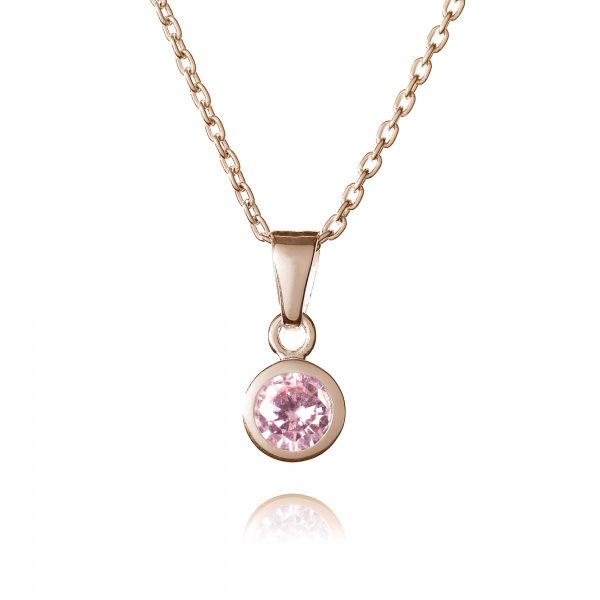 Rose Gold October Birthstone Necklace - Birthstone Jewellery - Inscripture