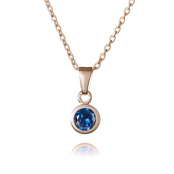 Rose Gold September Birthstone Necklace - Birthstone Jewellery - Inscripture