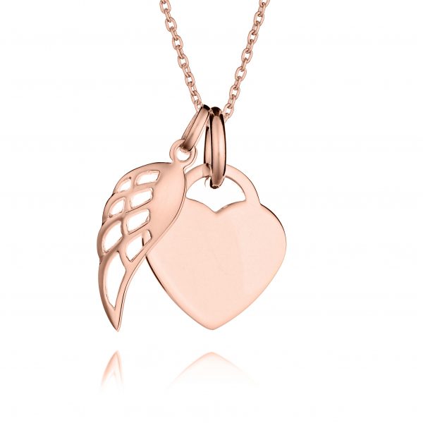 Small Rose Gold Angel Wing Necklace