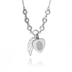 CZ Angel Wing Fingerprint Necklace - Fingerprint Jewellery - Inscripture