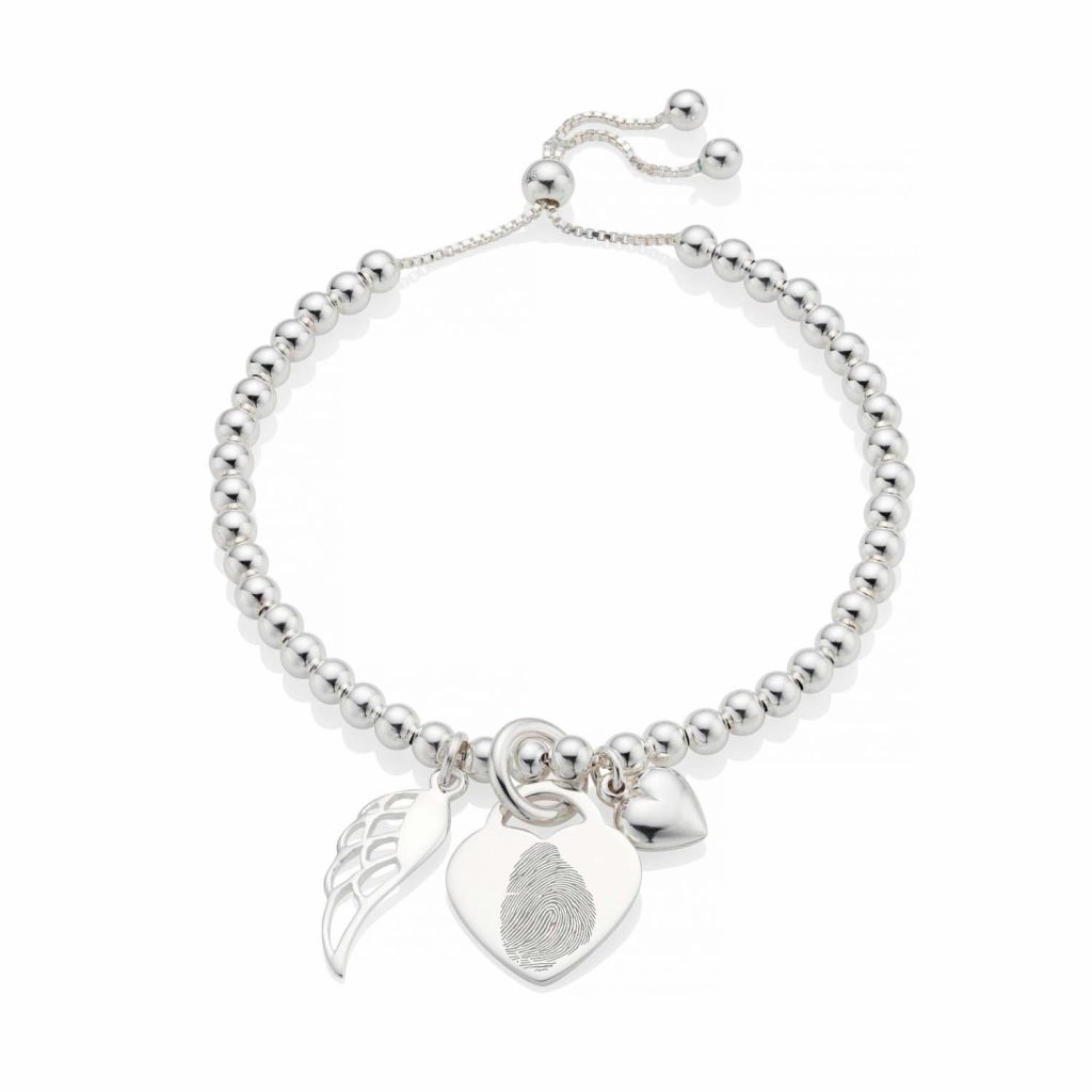 Duo Angel Wing Fingerprint Bracelet - Fingerprint Jewellery - Inscripture