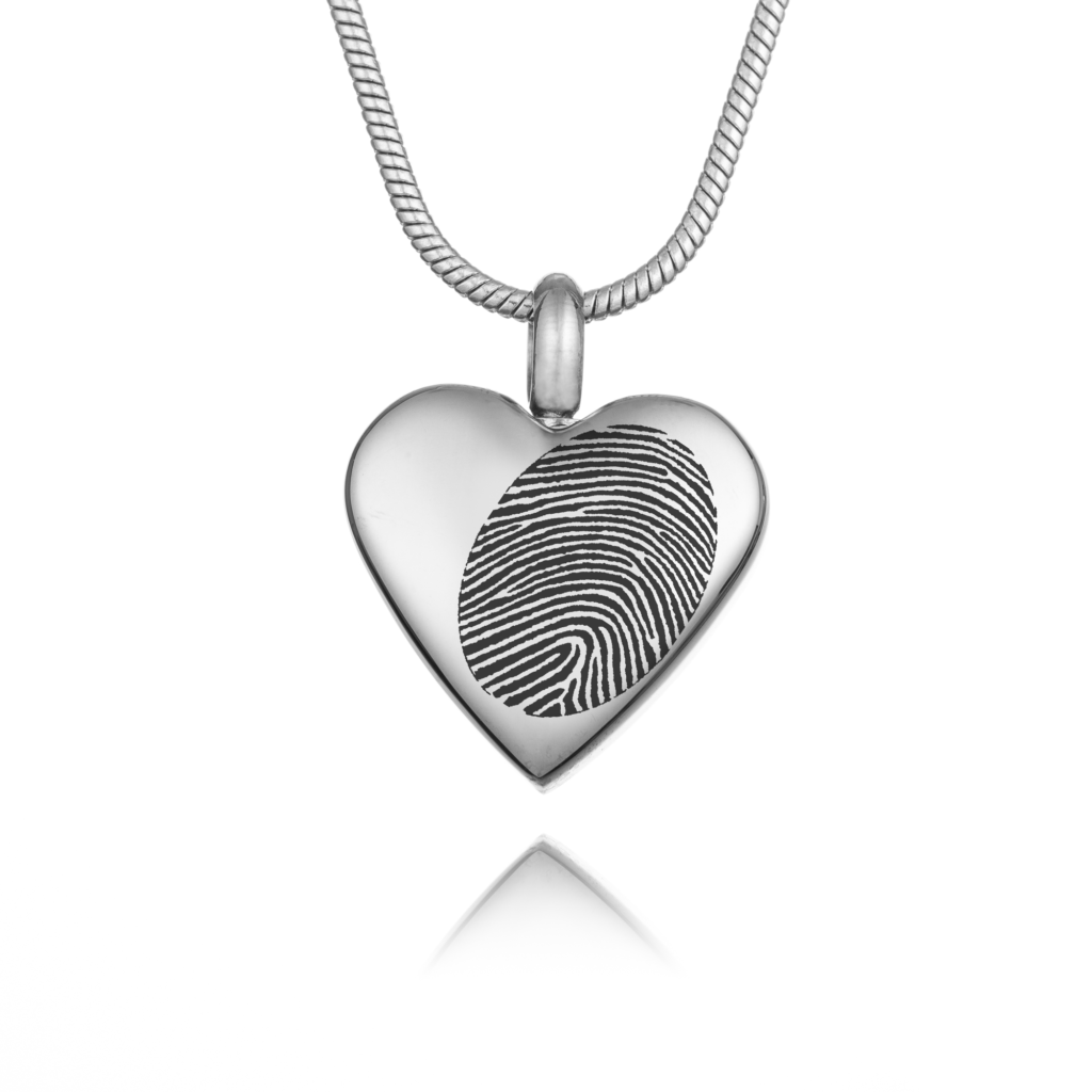 Silver Ashes Fingerprint Necklace - Fingerprint Jewellery - Inscripture